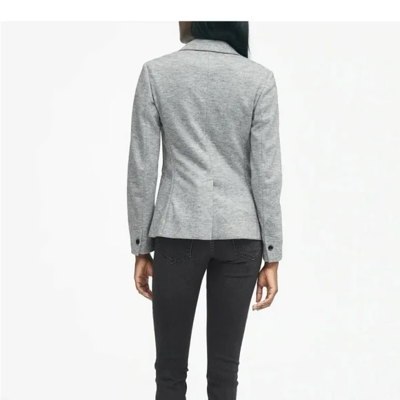 Banana Republic Grey Soft Knit Unstructured Blazer - Size 12 - Picture 6 of 6